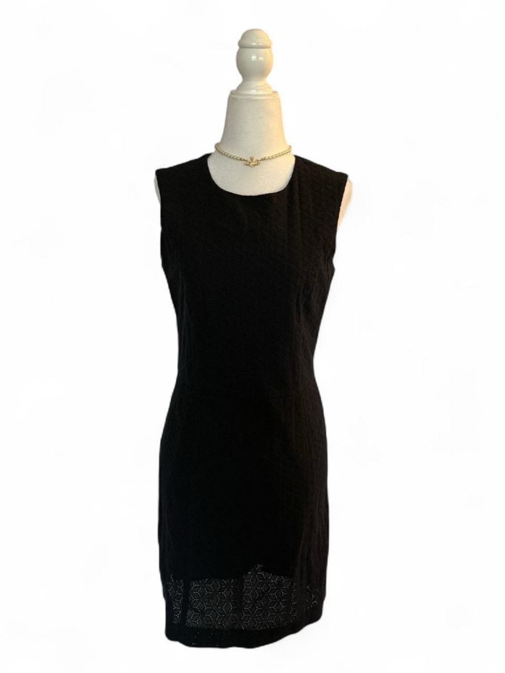 Theory Black Sleeveless Midi Sheath Dress